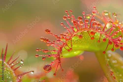 Wallpaper Mural Exotic Carnivorous Sundew with Dripping Droplets: Stunning Detail and Acidic Bloom Torontodigital.ca