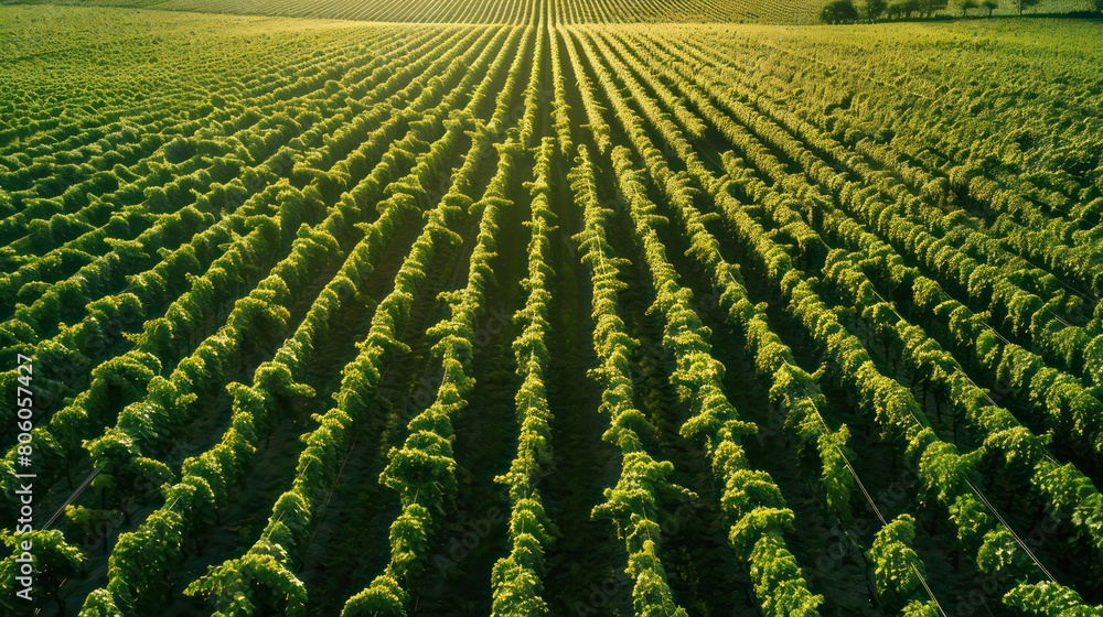 green vineyards for harvesting aerial view green vineyards for harvesting aerial view