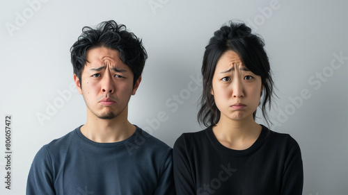 怒っている日本人の若いカップル photo