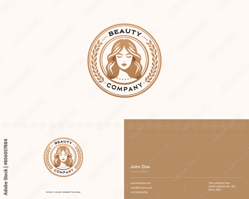 Vector elegant beauty woman salon logo design collections for company
