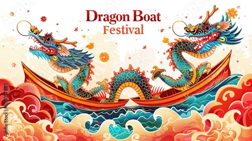  Giant rice dumplings, dragon boat festivalvector illustration