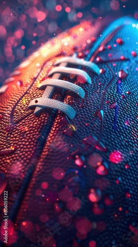 american football ball, lights gradient background