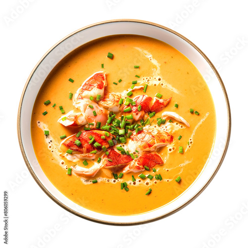 Delicious Bowl of Lobster Bisque Soup, png