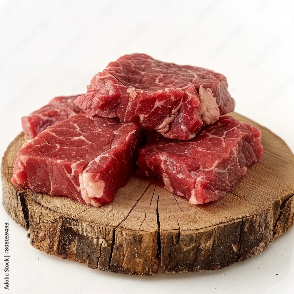 Beef tenderloin steaks on a wooden cutting board