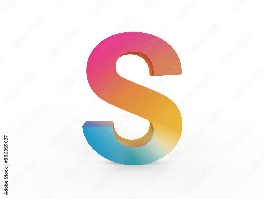 S icon logo design, color gradient on white background S icon logo design, color gradient on white background