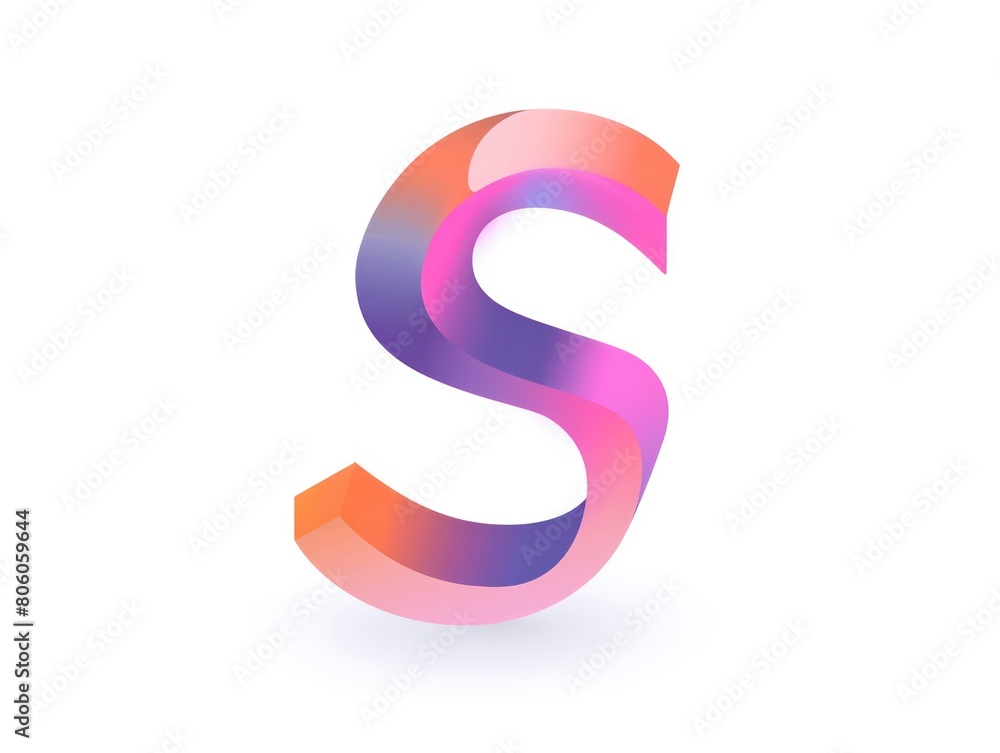 S icon logo design, color gradient on white background S icon logo design, color gradient on white background