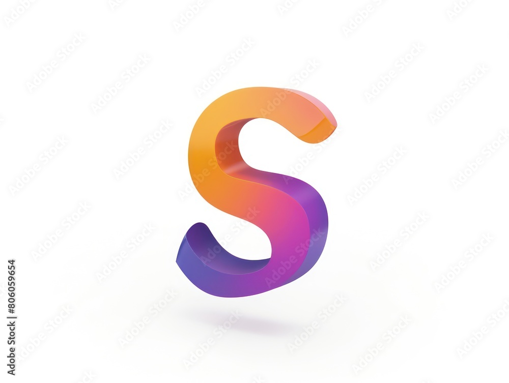 S icon logo design, color gradient on white background S icon logo design, color gradient on white background