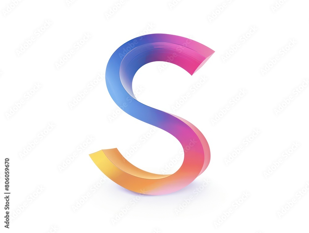 S icon logo design, color gradient on white background S icon logo design, color gradient on white background