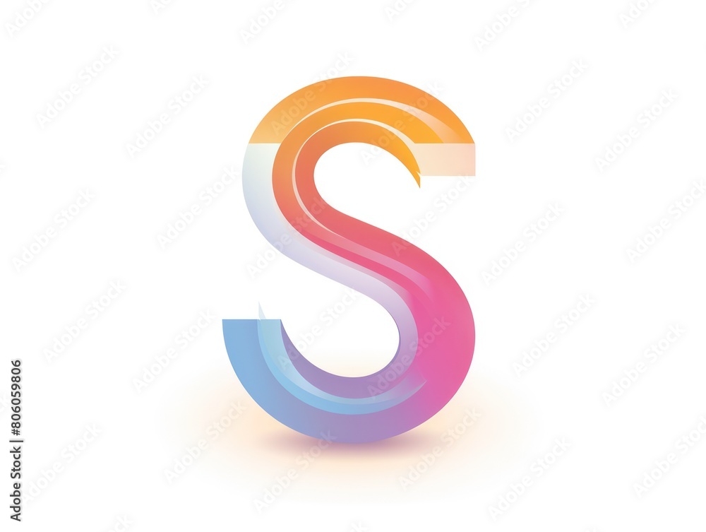 S icon logo design, color gradient on white background S icon logo design, color gradient on white background
