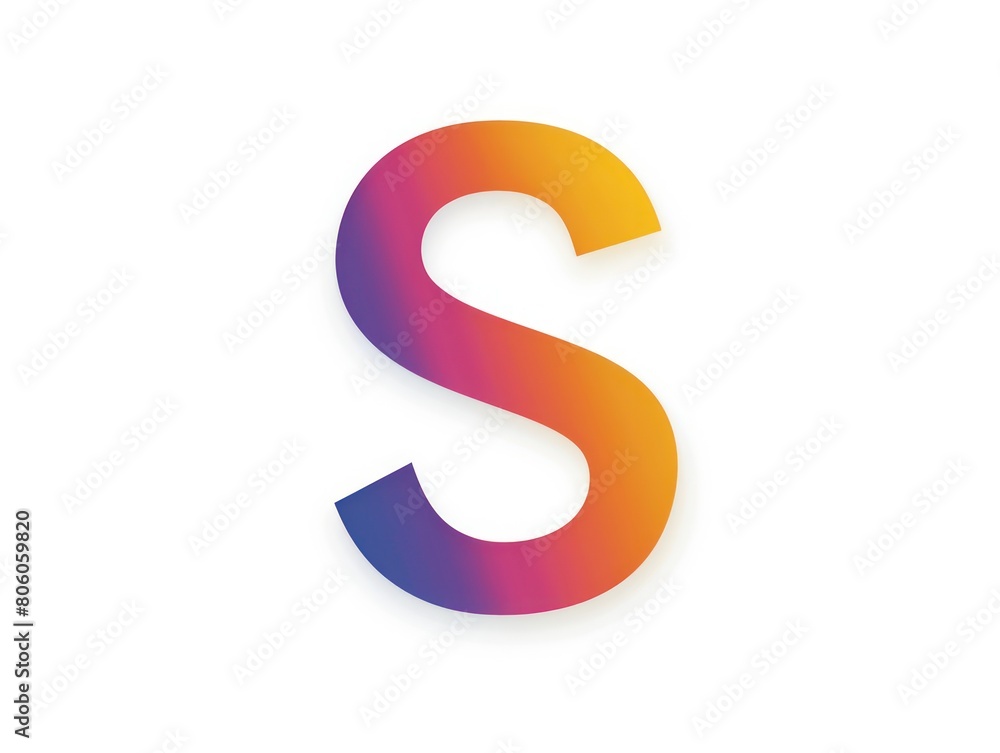 S icon logo design, color gradient on white background S icon logo design, color gradient on white background