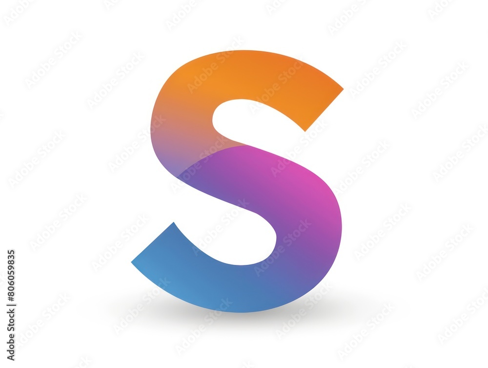 S icon logo design, color gradient on white background S icon logo design, color gradient on white background