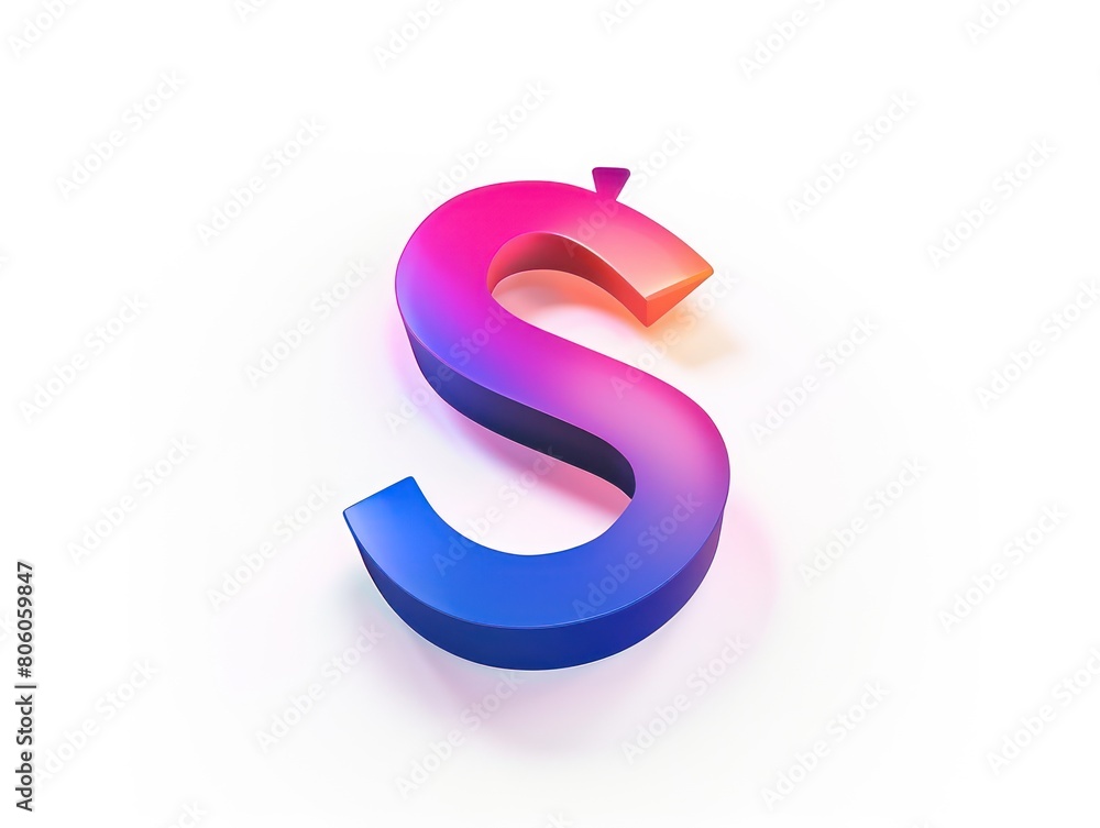 S icon logo design, color gradient on white background S icon logo design, color gradient on white background