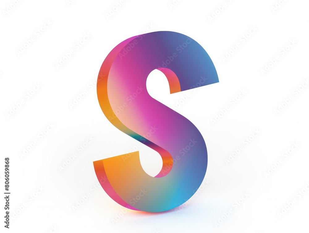 S icon logo design, color gradient on white background S icon logo design, color gradient on white background