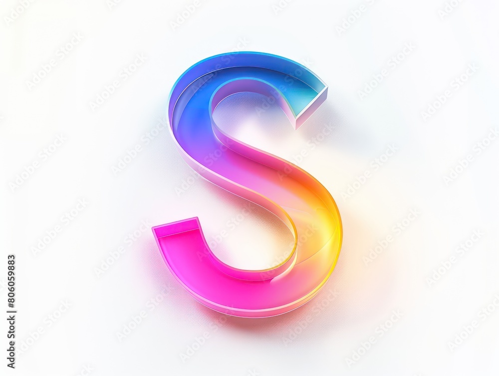 S icon logo design, color gradient on white background S icon logo design, color gradient on white background