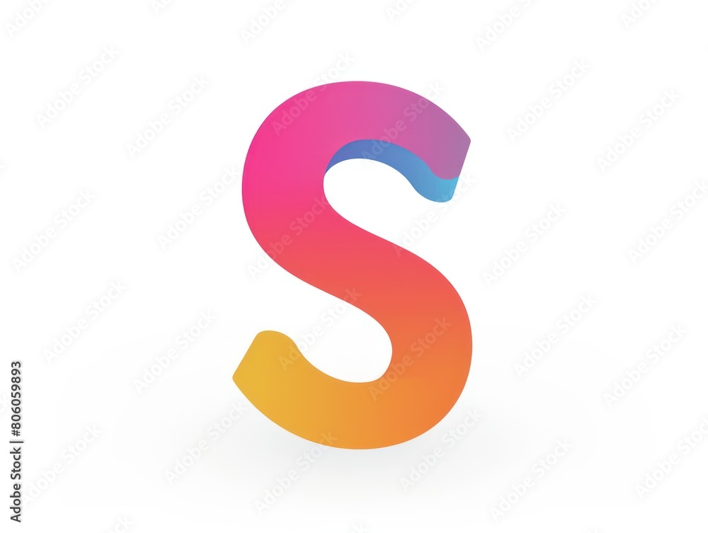 S icon logo design, color gradient on white background S icon logo design, color gradient on white background