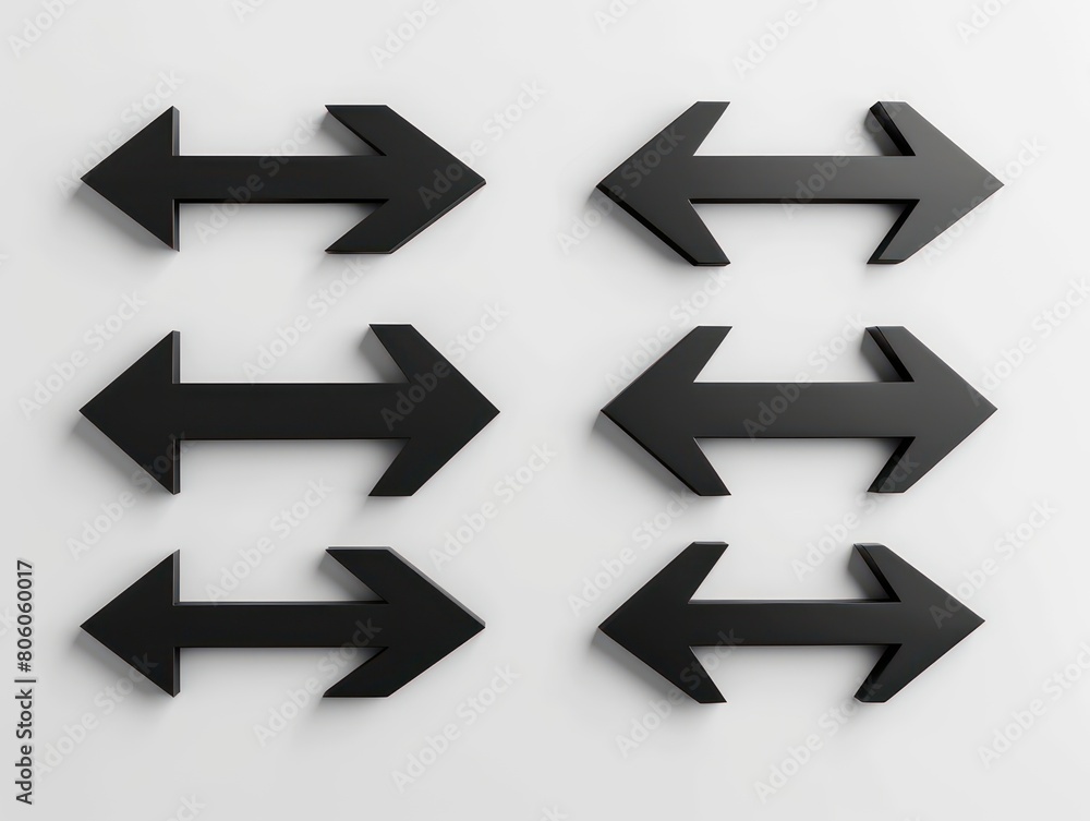 black arrows set on white background black arrows set on white background