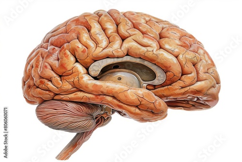 A cutaway illustration of the human brain photo