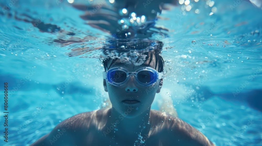 swimming under water swimming under water