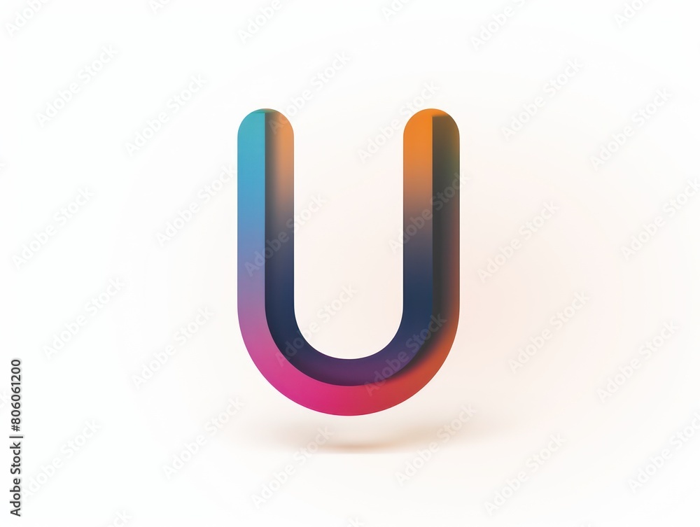 U icon, logo design, color gradient, white background U icon, logo design, color gradient, white background