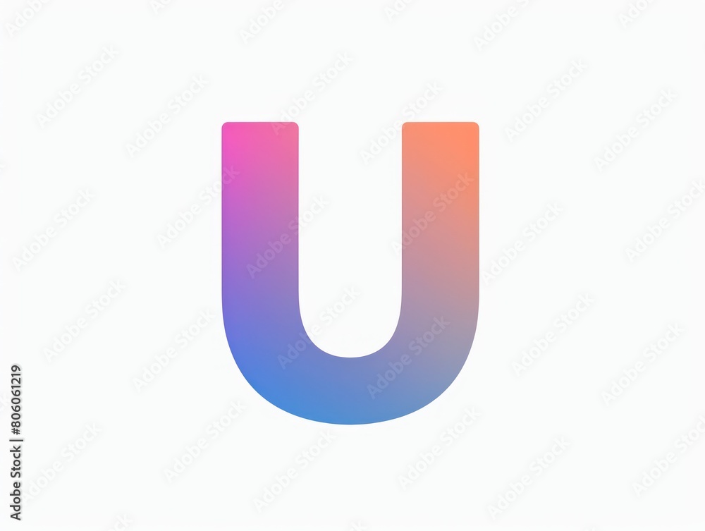 U icon, logo design, color gradient, white background U icon, logo design, color gradient, white background