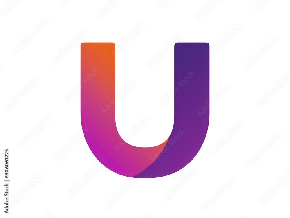 U icon, logo design, color gradient, white background U icon, logo design, color gradient, white background