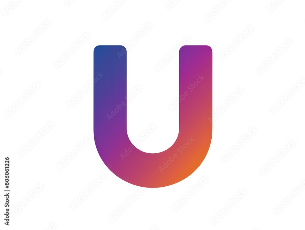U icon, logo design, color gradient, white background U icon, logo design, color gradient, white background