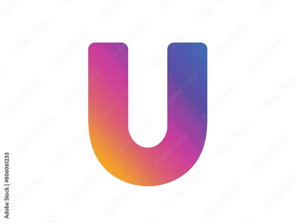 U icon, logo design, color gradient, white background U icon, logo design, color gradient, white background