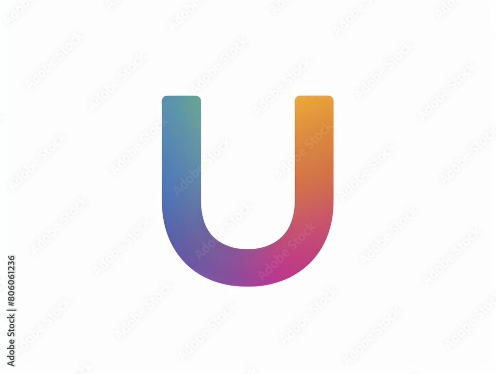 U icon, logo design, color gradient, white background U icon, logo design, color gradient, white background