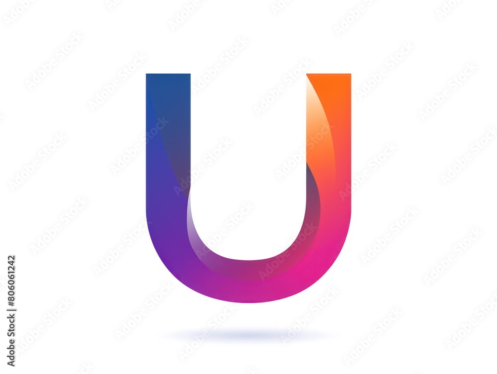 U icon, logo design, color gradient, white background U icon, logo design, color gradient, white background