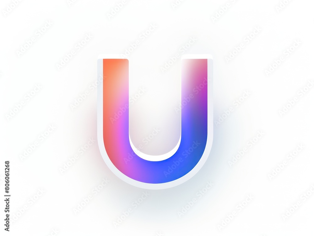 U icon, logo design, color gradient, white background U icon, logo design, color gradient, white background