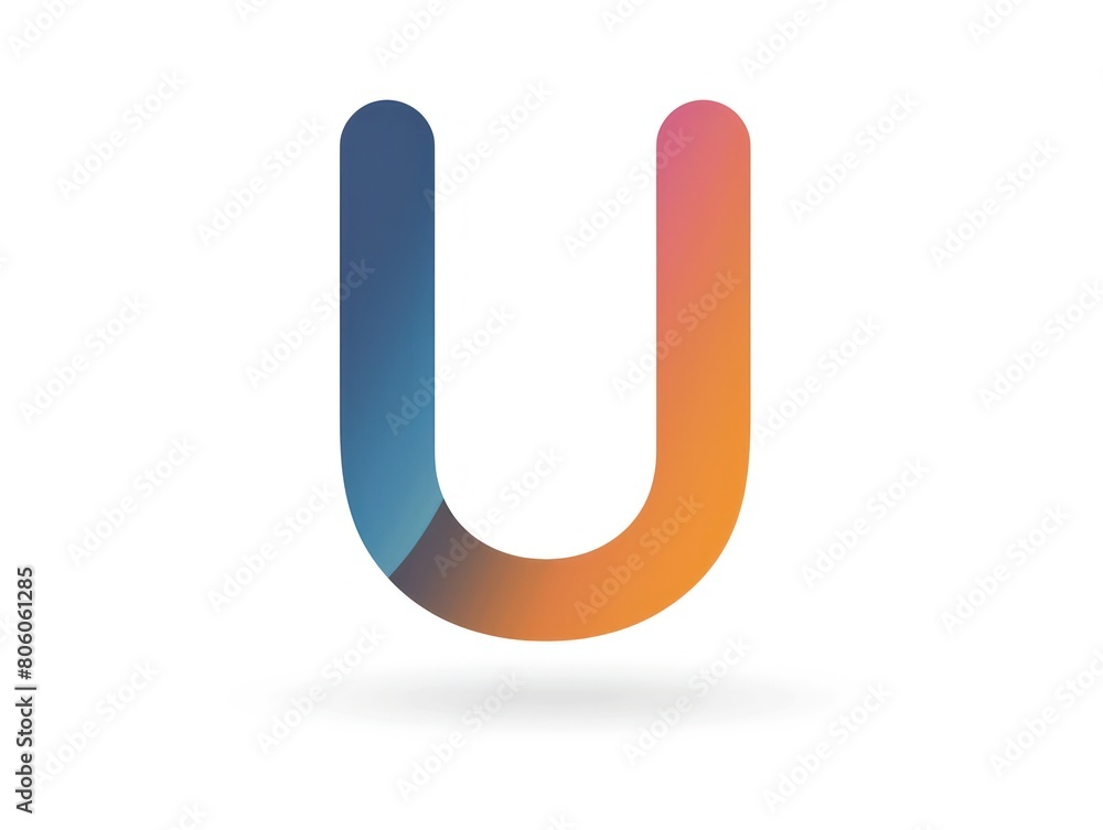 U icon, logo design, color gradient, white background U icon, logo design, color gradient, white background