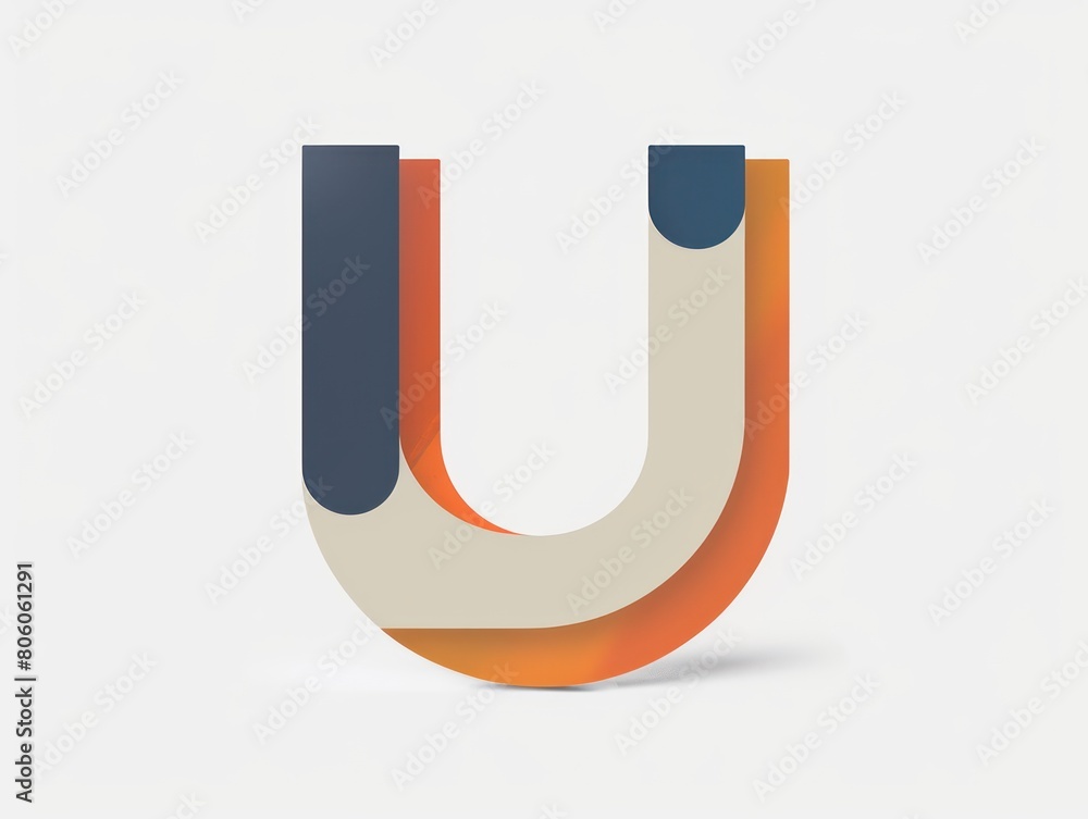 U icon, logo design, color gradient, white background U icon, logo design, color gradient, white background
