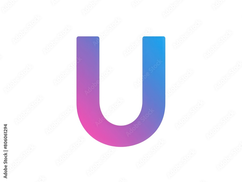 U icon, logo design, color gradient, white background U icon, logo design, color gradient, white background