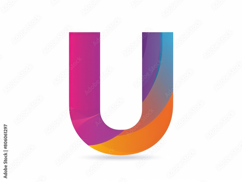 U icon, logo design, color gradient, white background U icon, logo design, color gradient, white background
