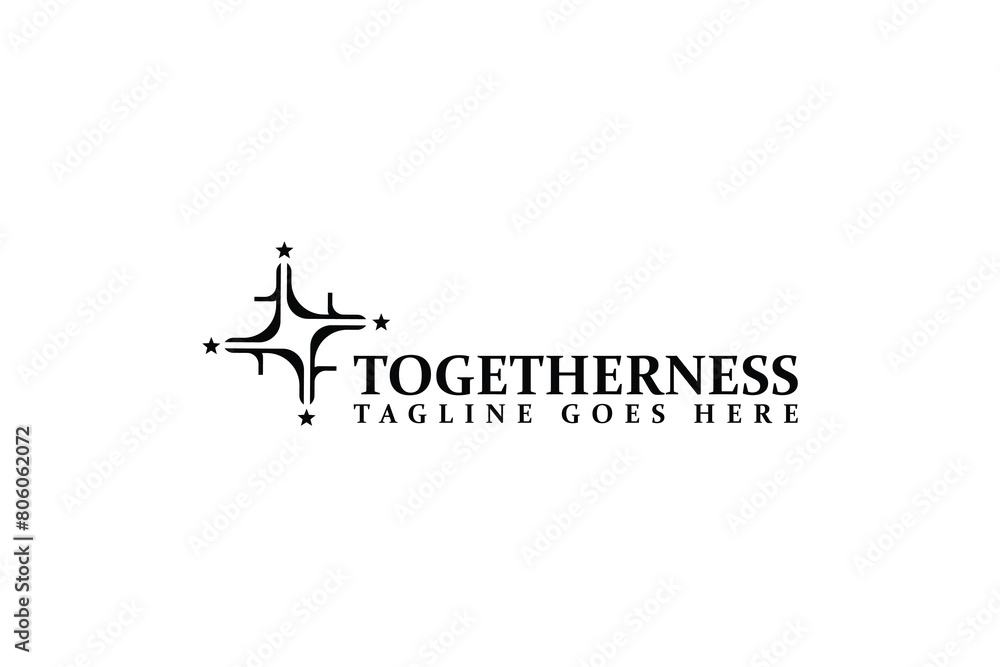 abstract togetherness symbol logo design vector illustration with modern, simple and elegant styles. abstract togetherness symbol logo design vector illustration with modern, simple and elegant styles.