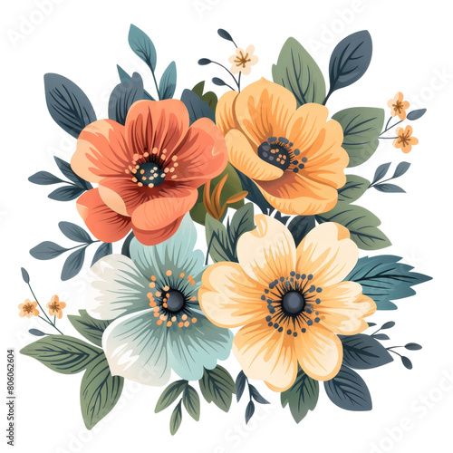 Collection of flowers on transparent background. Perfect for greeting cards  invitations  botanical designs  floral patterns  and nature themed concepts.