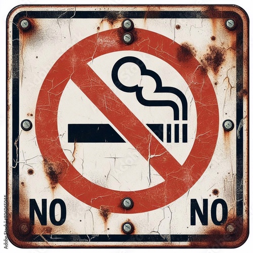 No smoking sign on metal board.. AI generated illustration photo