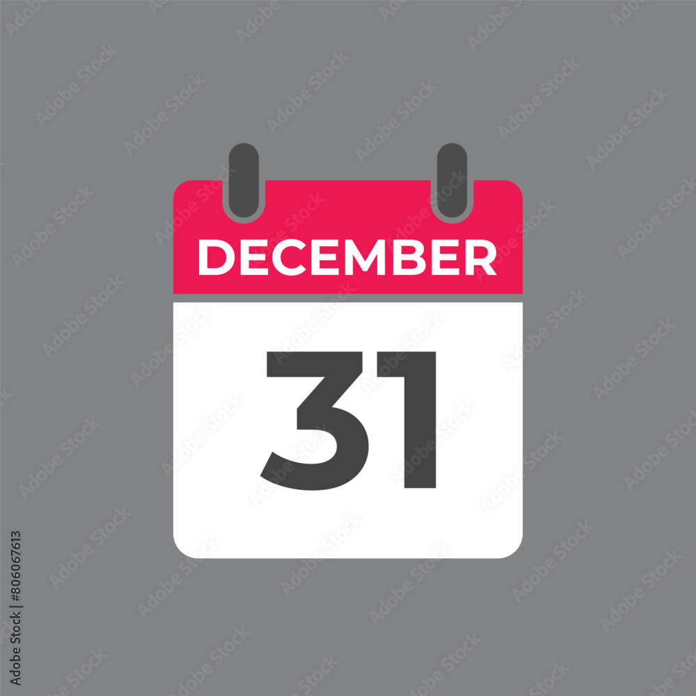 December 31 calendar reminder. 31 December daily calendar icon template. Calendar 31 December icon Design template. Vector illustration
December 31 calendar reminder. 31 December daily calendar icon template. Calendar 31 December icon Design template. Vector illustration