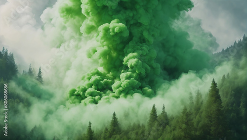 A swirling mist of green smoke filling the entire canvas ULTRA HD 8K