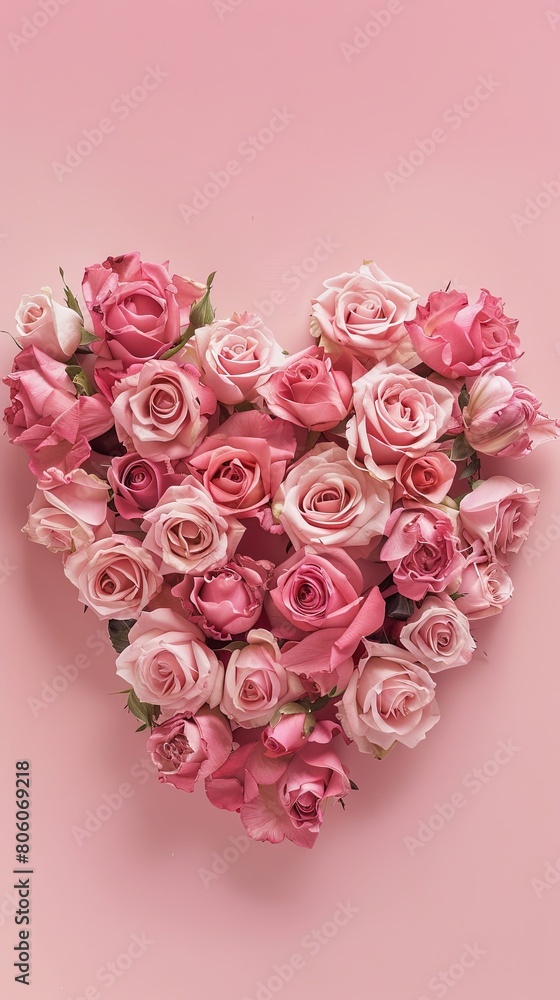 Blooming Heart of Pink and Cream Roses Blooming Heart of Pink and Cream Roses
