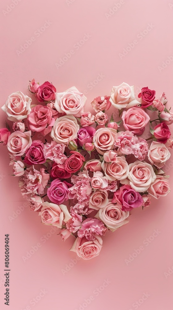 Blooming Heart of Pink and Cream Roses Blooming Heart of Pink and Cream Roses