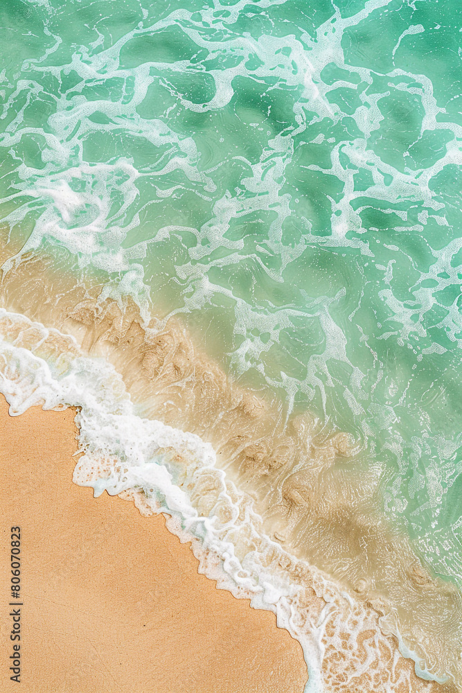 A serene confluence of pale turquoise and warm sand waves, merging smoothly to depict the peaceful interaction of sea meeting shore. A serene confluence of pale turquoise and warm sand waves, merging smoothly to depict the peaceful interaction of sea meeting shore.