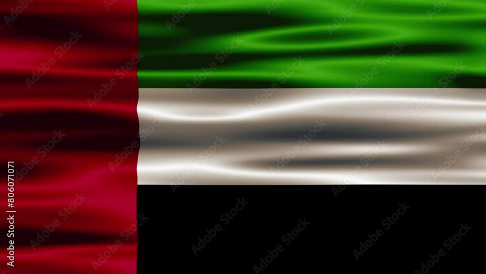 Flag Of United Arab Emirates Waving On A Loopable 4k Animation United