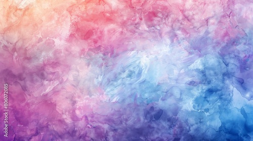 Colorful pastel watercolor background with a soft tie dye color blend, cloud and smoke effects, soft watercolors, abstract background, dreamy and soft color blending. © SH Design