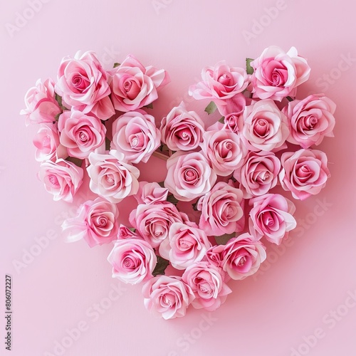 Blooming Heart of Pink and Cream Roses