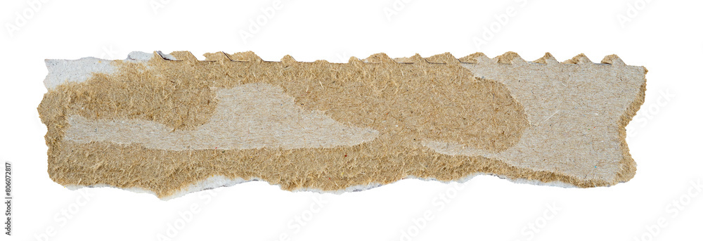 brown cardboard torn paper in a rectangle shape, ripped cardboard paper ...