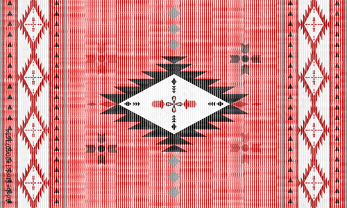 Seamless pattern, beautiful cloth or rug pattern of the Navajo tribe. indigenous geometric art