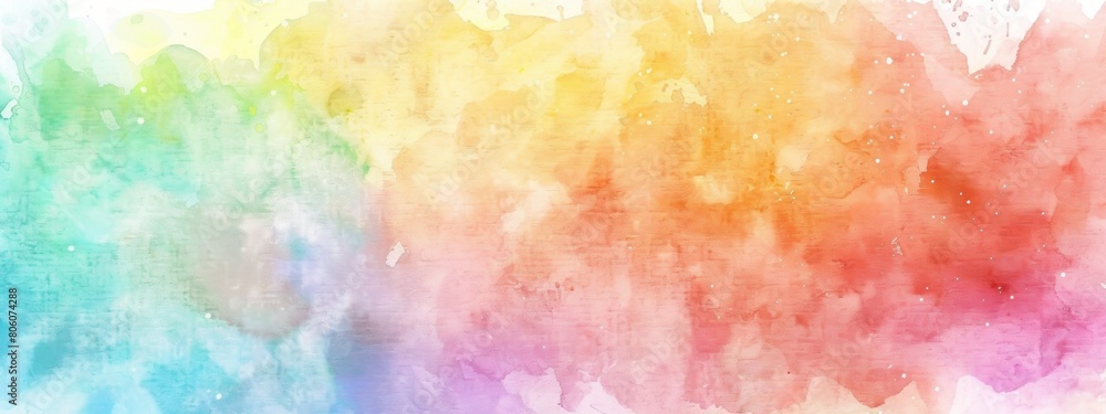 Colorful pastel watercolor background with soft blurred color gradients, in a dreamy and romantic style, with rainbow colors, cloudcore, high resolution, with a harmonious composition.