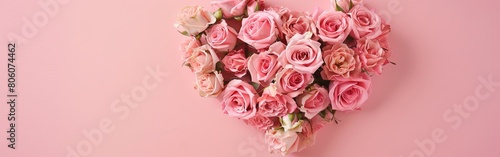 Blooming Heart of Pink and Cream Roses