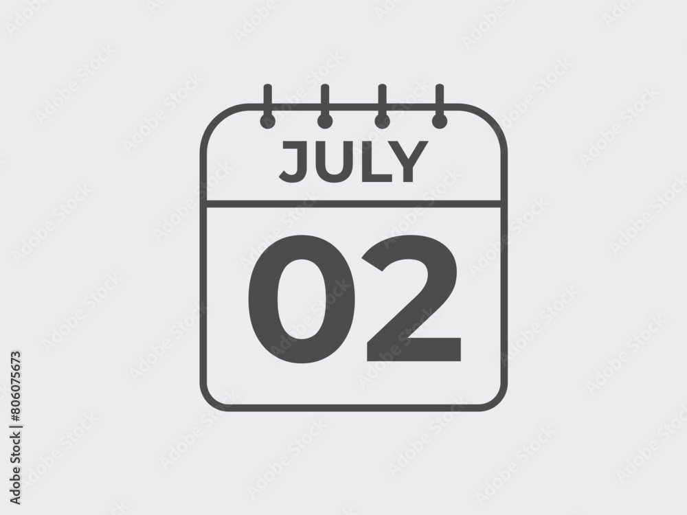July 2 calendar reminder. 2 July daily calendar icon template. Calendar 2 July icon Design template. Vector illustration
July 2 calendar reminder. 2 July daily calendar icon template. Calendar 2 July icon Design template. Vector illustration